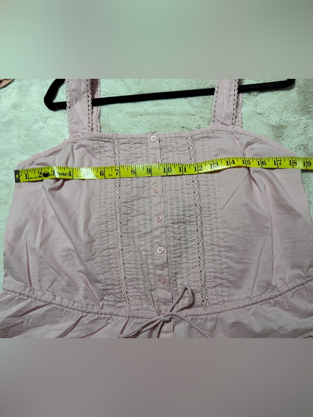Levi's Pink Lace-Trim Sleeveless Button Front Camisole - Picture 7 of 8